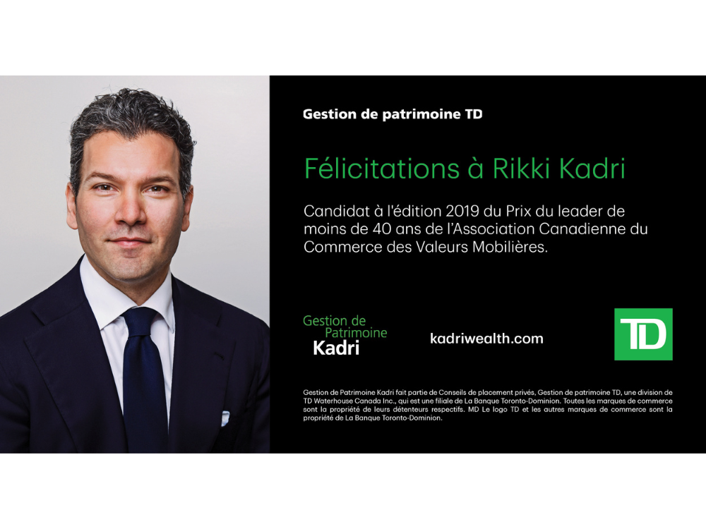 Candidat à l'édition 2019 du Prix du leader de moins de 40 ans de l’Association Canadienne du Commerce des Valeurs Mobilières